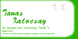 tamas kalocsay business card